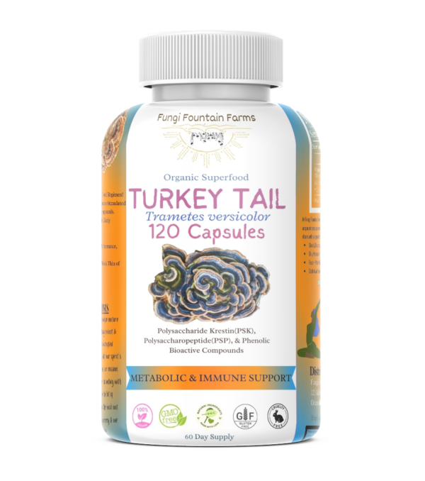 Turkey Tail (Trametes versicolor) Mushroom Capsules